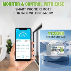 12V 135Ah Lithium Battery Bluetooth LiFePO4 100A Smart BMS for Trolling Motor RV
