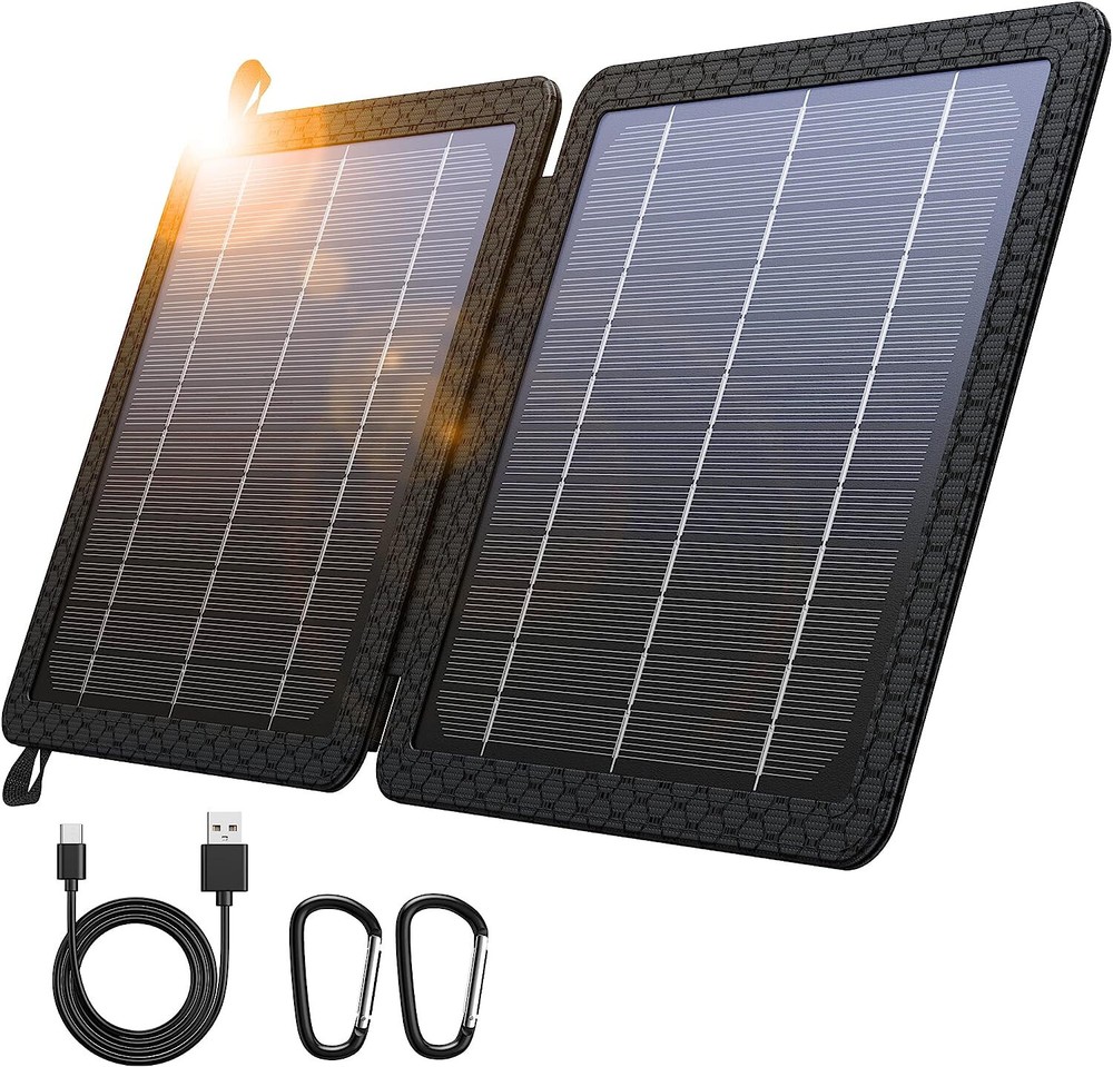 (Open Box) 10W Portable Solar Charger(5V/2A Max) Waterproof foldable Solar Panel