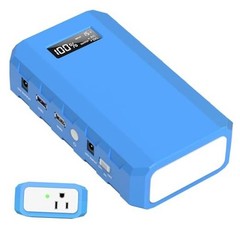Dark Blue Portable Power Station with AC Outlet, 65W/110V Battery, Dark Blue