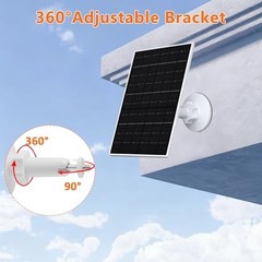 7W Solar Panel Charger for Eufy Camera, USB/Type-C, Waterproof, Adjustable Mount