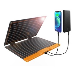 20W Solar Panel Charger, 5V USB-A/C, Foldable & Portable, Waterproof for Hiking,