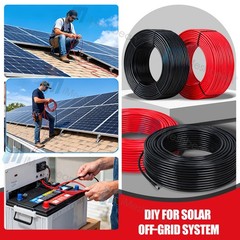 20FT Solar Extension Cable 10AWG Solar Panels Cable PV Wire w/ Connectors for RV