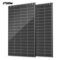HQST 2×200W N-Type Compact Panels 400W Bifacial Solar Panel Kit