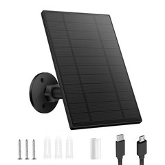 5W Solar Panel for Security Camera, Solar Panel with Micro USB & USB-C Port f…