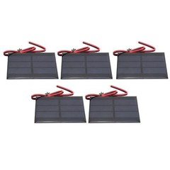 5Pcs Mini Solar Panel Battery Cell Board Module With 30cm Wire DC 0.65W 1.5V
