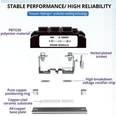 Anti-Reverse Diode Module 1600V, Solar Blocking Diode, Prevent Reverse Current (