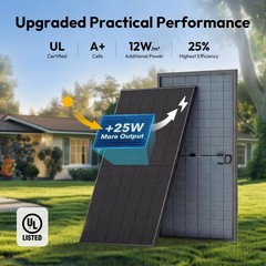 JJN Bifacial 425W Solar Panel, N-Type High Efficiency for Off-Grid Use