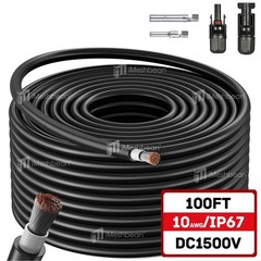 10AWG Solar Panel Extension Cable Tinned Copper Solar Cable PV Wire Connectors