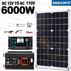 6000W Solar Generator 500W Panel 12V DC to 220V110V Inverter 100A ControllerNZ