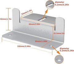 8 units per set Solar Panel Mounting Z Brackets Anodized Silver