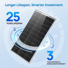 200W Solar Panel 2PCS 100W Monocrystalline 18V High Efficiency IP68 Waterproof R