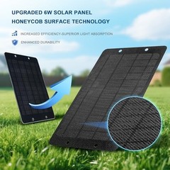 USB Solar Panel 2Pack with DC Male to Male Cable- Solar USB Charger 5v 6W x2