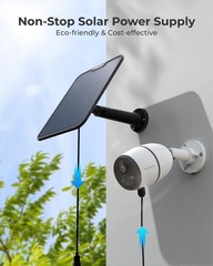 6W Solar Panel Black, Non-Stop Solar Power Supply for All Wireless Battery Ou…