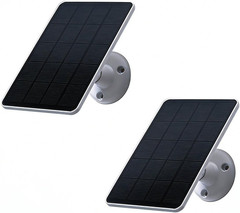 2 Pack Solar Panels Compatible with WYZE Battery Cam Pro, White | Solar Panels f
