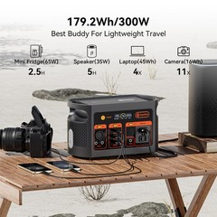 FlashFish E103 Portable Power Station 179Wh LiFePO4 Solar Generator for Camping