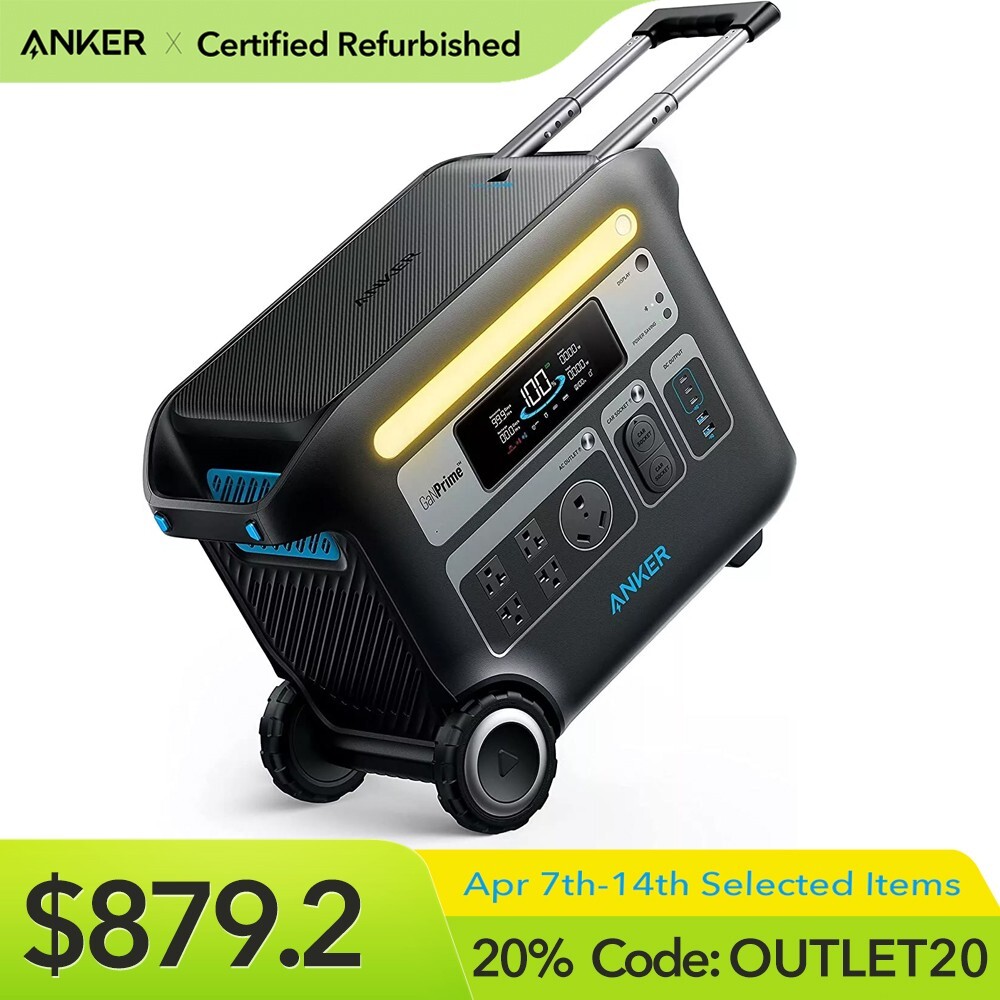Anker SOLIX F2000 Portable Power Station 2400W Solar Generator 2048Wh |Refurbish