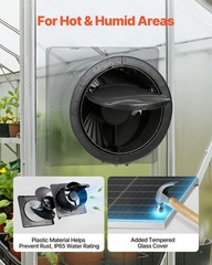 25W Solar Powered Fan with 220 CFM Airflow, Adjustable Angle, Fast Air Exchange