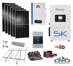3.3KW Complete Offgrid Solar Kit + 5K Sol-Ark Inverter + 5.12KW OMO 48V Patriot