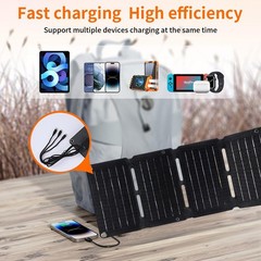 10W Foldable Solar Panel Charger USB 5V Power Bank Waterproof for Camping Hiking