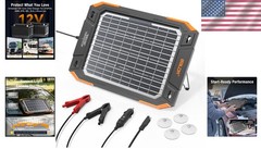 Upgraded 13W Portable Solar Battery Charger – Waterproof for Cars, RVs & Boats