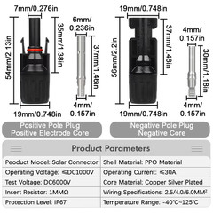 5/10/20/30/50 Pairs DC Solar Connector 1000V 30A Panel Stecker IP67 Waterproof C