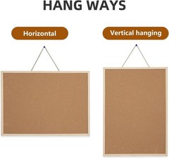 24” X 36” Cork Boards for Walls with Wooden Frame 1Pack, Double Sided Office Boa
