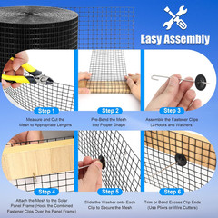 6In X 100Ft Solar Panel Bird Guard – 1/2″ Black PVC Mesh Galvanized Rust-Resista