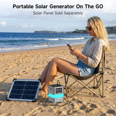 Portable Power Station, Rated 300W Peak 600W（True Power）, 257Wh with 120V AC, 10