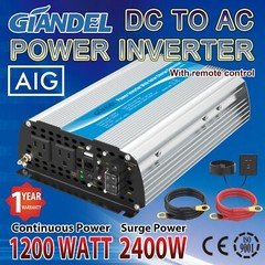 Power Inverter Modified Sine Wave 1200W 12V DC to 110V~120V AC 20A Solar Energy