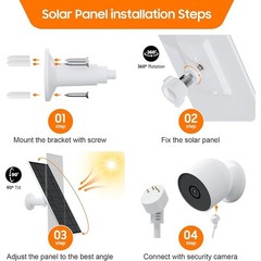 Efficient Solar Panel Charger Google Nest Camera 360° Mount Waterproof System US