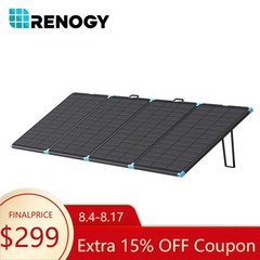 Renogy 300W Portable Solar Panel Lightweight Solar Suitcase IP67 For RV Camping