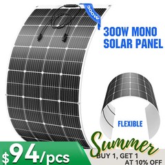 300W Flexible Solar Panel Mono 12V Portable Power Camping Home RV Battery Charge
