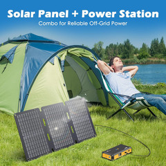99.9Wh Portable Power Station with 30W Solar Panel & 100W AC Outlet