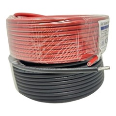 2x 25meter Drum Red and Black Solar Panel PV Cable Wire 6mm² 2 Pairs Connectors
