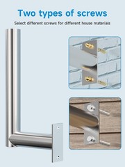 Stainless Steels Pole Mount 12» Length Universal L-Type Pole Mast Bracket fo…