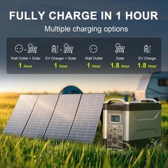 ALLPOWERS 3456Wh 4000W Portable Home Battery Power Station & 100W Solar Panel