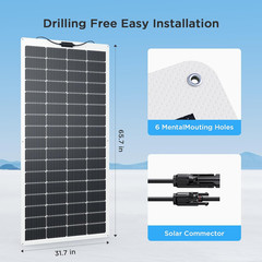 400W Flexible Solar Panel, 2PCS 200 Watt 12V/24V Solar Panel Kit, Callsun 23% Hi