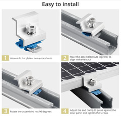Anbte 10pcs Solar Panel End Clamp for Standard Unistrut, Aluminum 30mm/35mm Sola