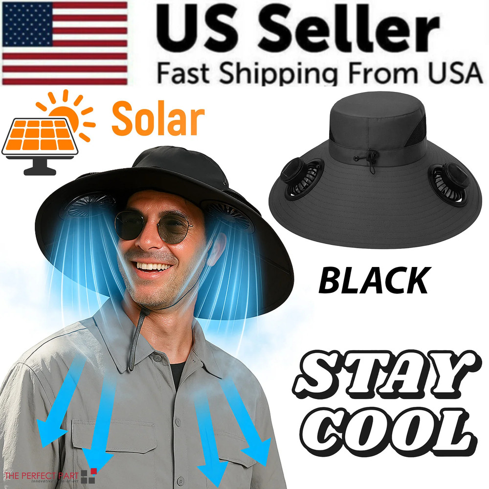 Outdoor Solar Fan Hat with USB Power – Fishing, Hiking & Gardening Sun Hat with
