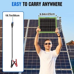 7.5W Solar Car Battery Charger Waterproof Portable Maintains Battery Charge