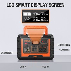Portable Power Station 1000W Solar Generator for Camping RV