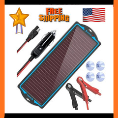 12 Volt Battery Charger Solar Powered Panel for Car Dump Trailer Boat Marine 12v