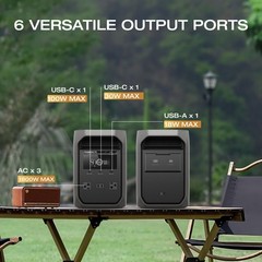 ECOFLOW Solar Generator DELTA 3 Classical Dark 1000, 1024Wh LiFePO4 Battery Port