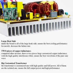Pure Sine Wave Inverter 10KW 24V 120V 220V Power Car Truck Motor Solar Van Camp