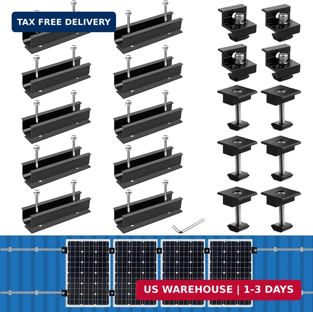 Solar Panel Mounting Brackets for Roof, Aluminum Solar Rails, Black | Sola