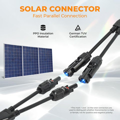 Solar Panel Connector 2 to 1 Solar Y Branch 2 Way 30A 1000V Solar Panel Splitter