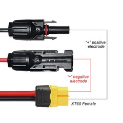 12AWG XT60 Solar Cable 10FT Solar Panel Extension Cable for RV Solar Generator