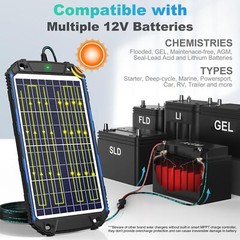 Waterproof 10W 12V Solar Battery Charger & Maintainer Pro, Built-in UltraSmar…