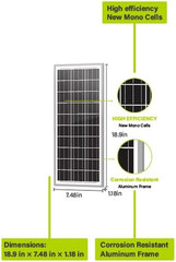 15W 12V 10BB Solar Panel Automatic Gate Openers, Compatible with Mighty Mule, Po