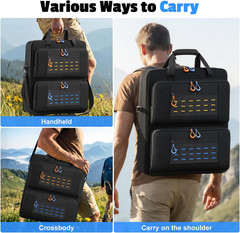 Solar Panel Storage Bag, Padded Carrying Case Fits for 2 Panels, Water-Resistant